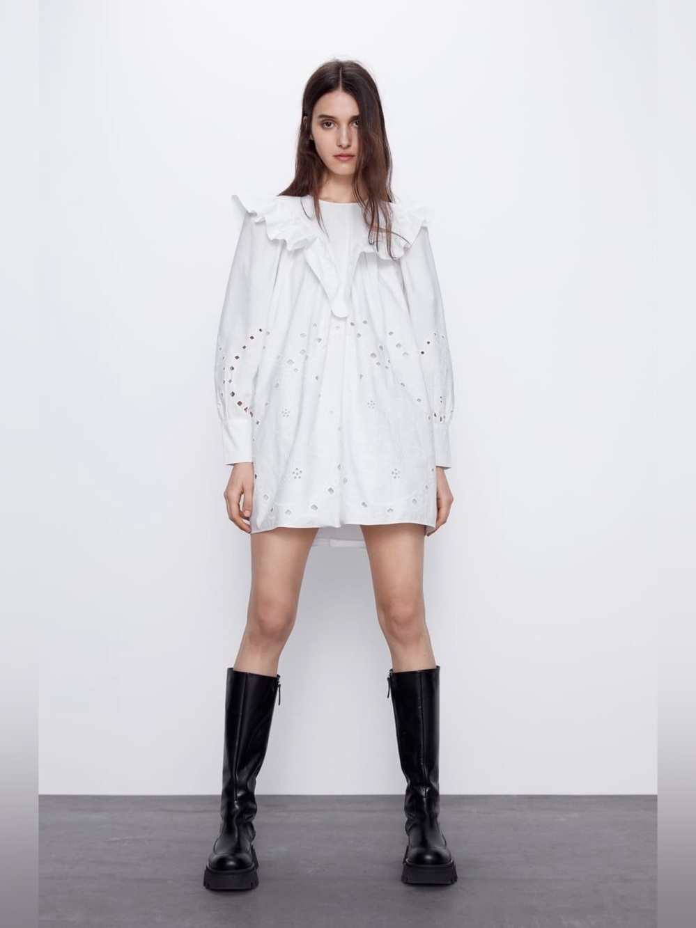 Zara White Eyelet Dress